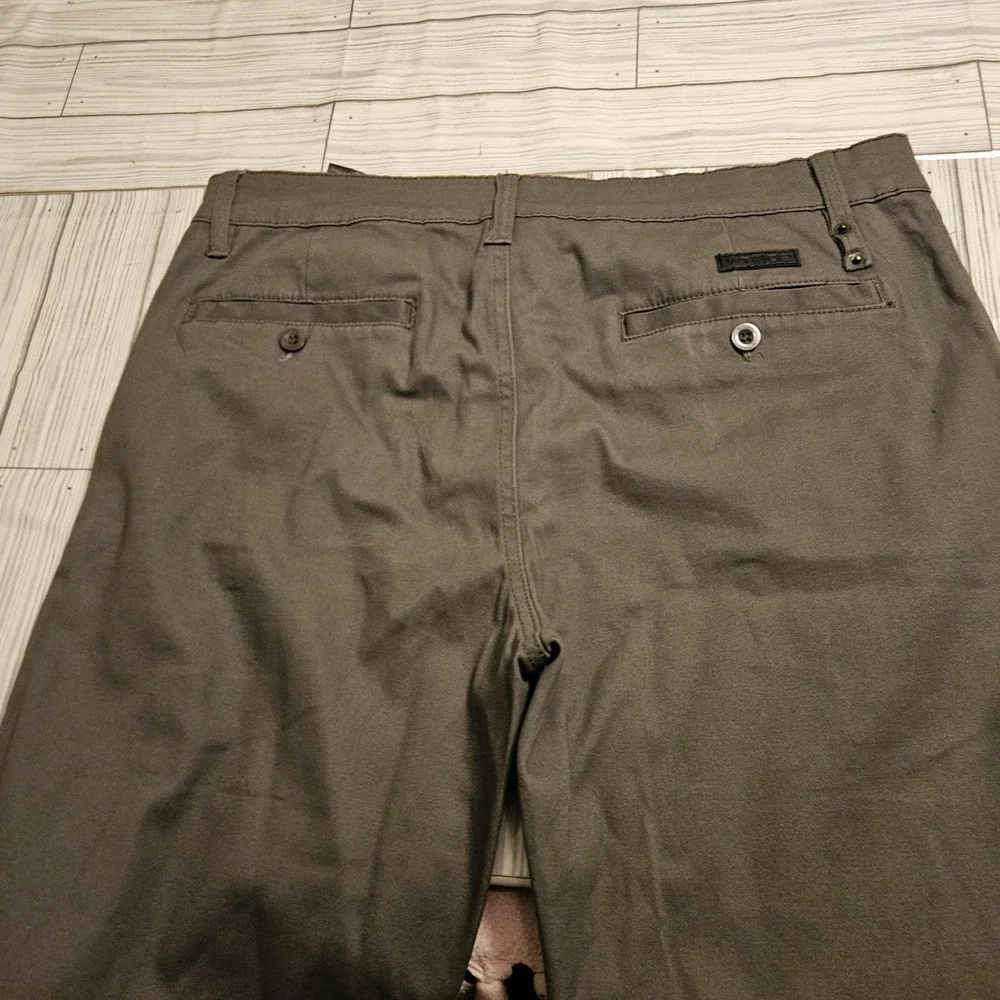WT02 Chino Pants Mens 34x30‎ Gray Straight Leg Flat Front Twill Workwear Office
